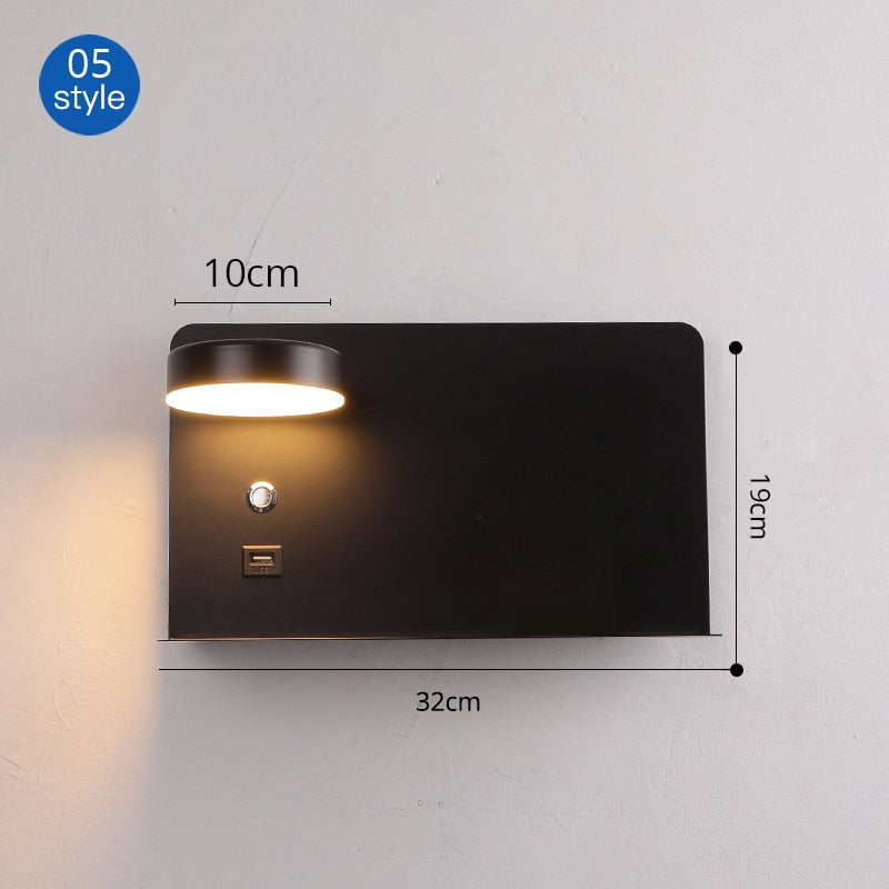 LED Wall Lights With Switch And USB