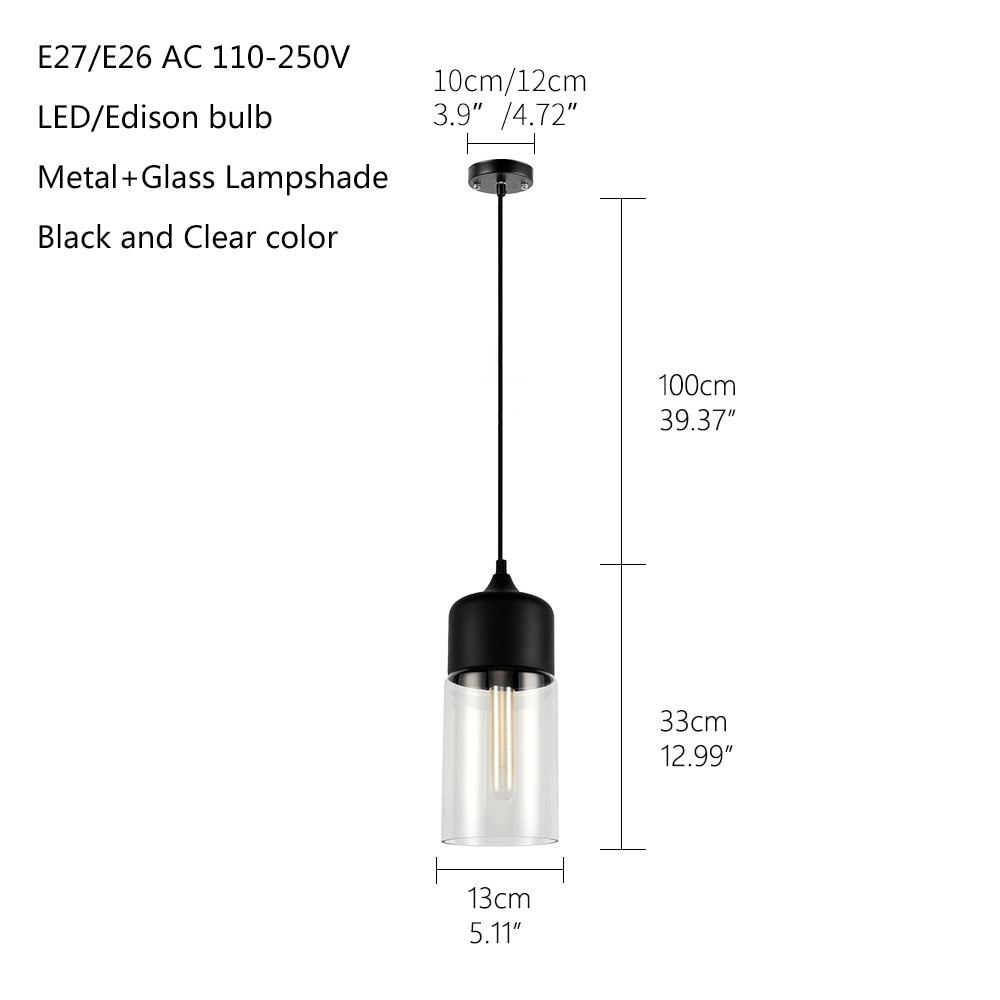 Glass Pendant Lamp Fixtures LED lights