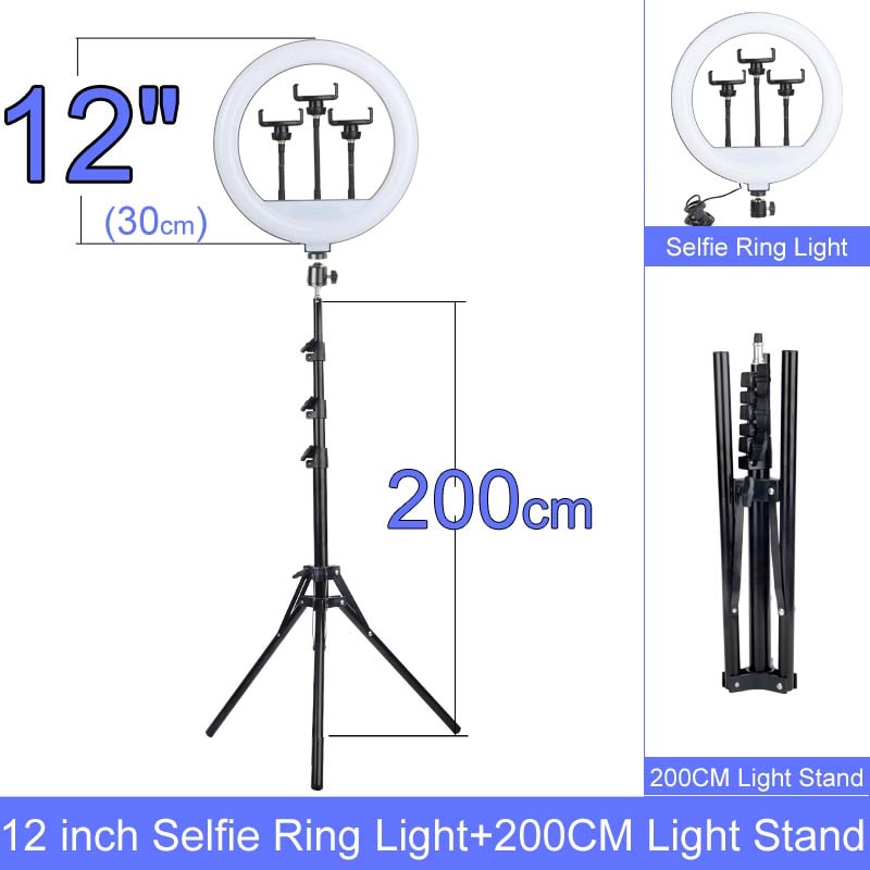 Dimmable LED Selfie Ring Light with Stand