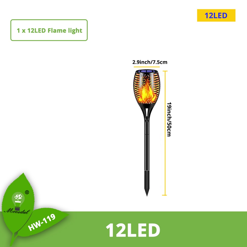 LED Solar Flame Light Flickering Torch