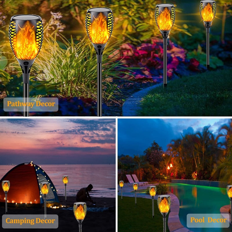 LED Outdoor Solar Torch Lights