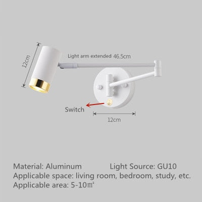 Adjustable Swing Long Arm LED Wall Lamps