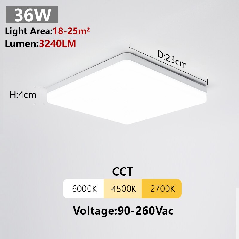 LED Ceiling Lights 18W 24W 36W 48W Square