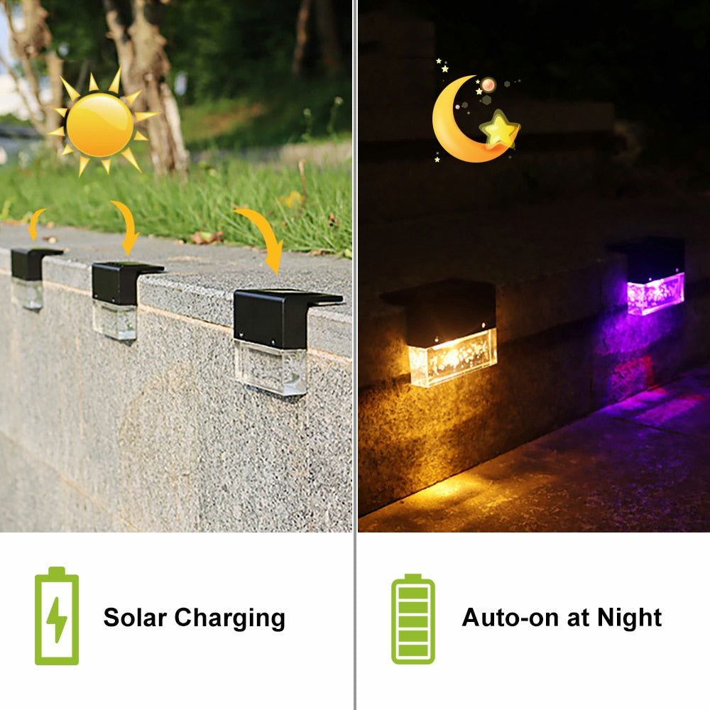 LED Solar Fence Lights RGB Garden Light