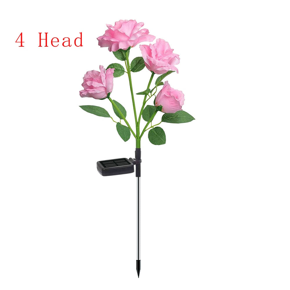 LED Solar Simulation Rose Flower