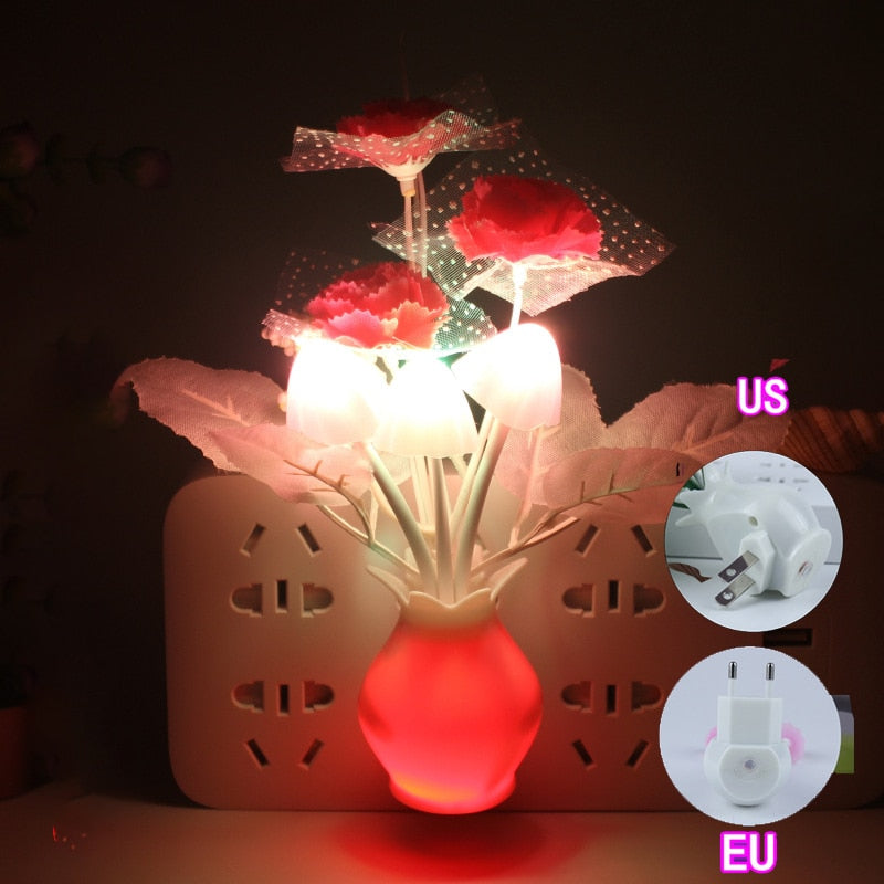 Rose Colorful LED Lilac Night Light Lamp