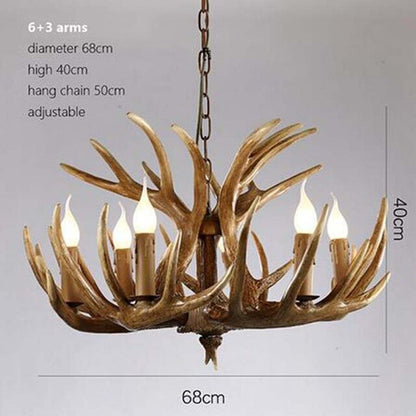 Retro Resin Antler Pendant chandelier