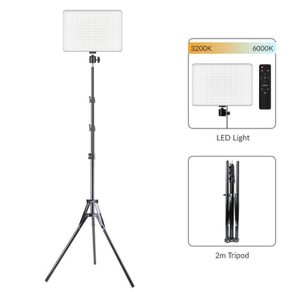 LED Video Light With Professional Tripod Stand Remote