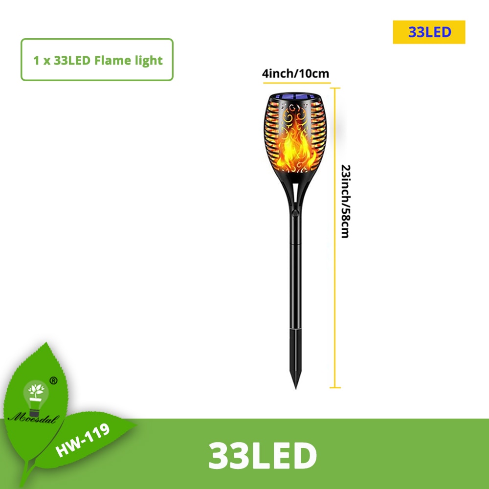 LED Solar Flame Light Flickering Torch