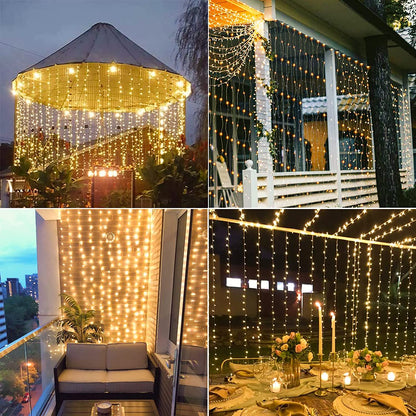 Solar Fairy Curtain Lights Decoration