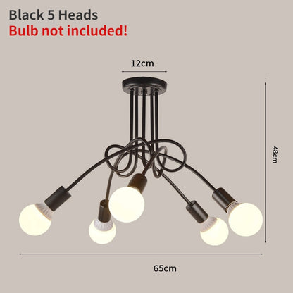 Retro Ceiling Light Wrought Iron LED Chandelier