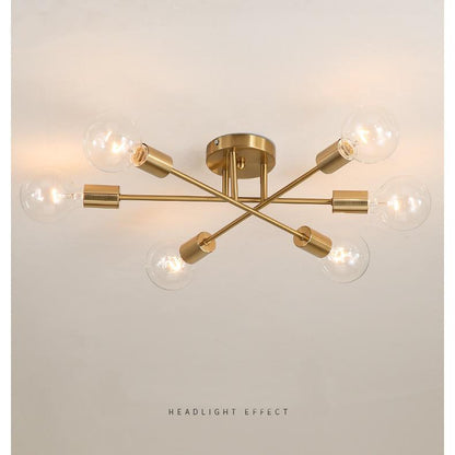 Modern Sputnik Ceiling Lights Fixture Nordic Semi Flush Lamps