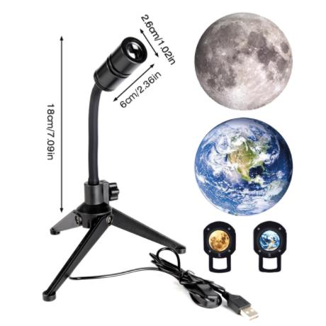 Star Projector 2 In 1 Earth Moon Projection Lamp