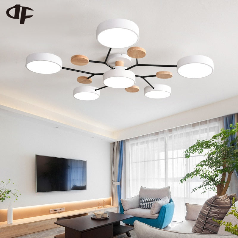 Nordic style living room ceiling chandelier LED light lamp aisle