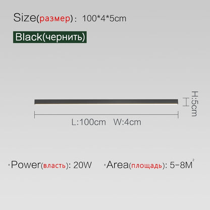 Long strip surface mounted linear lamp