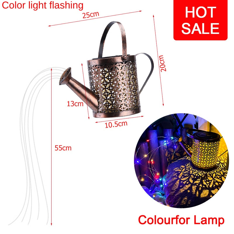 Solar LED Watering Can Lamp