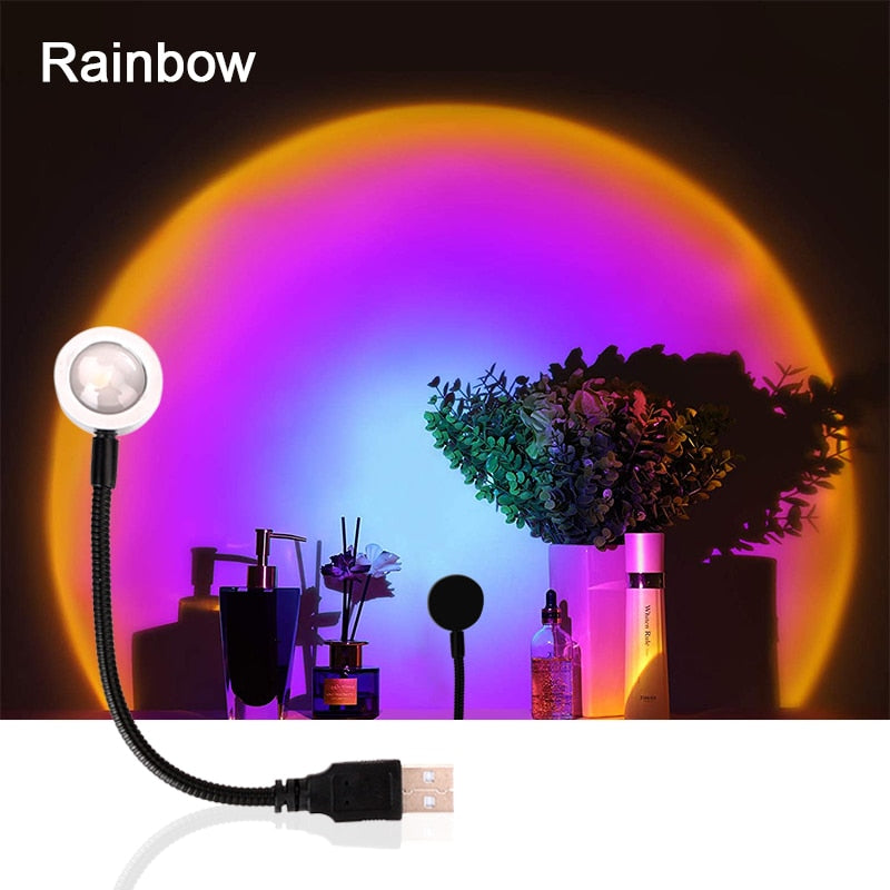 USB Sunset Rainbow Projection Lamp Atmosphere