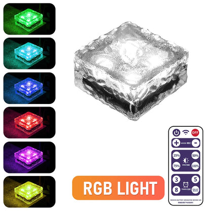 Solar Led Ice Cube Brick Lights Outdoor