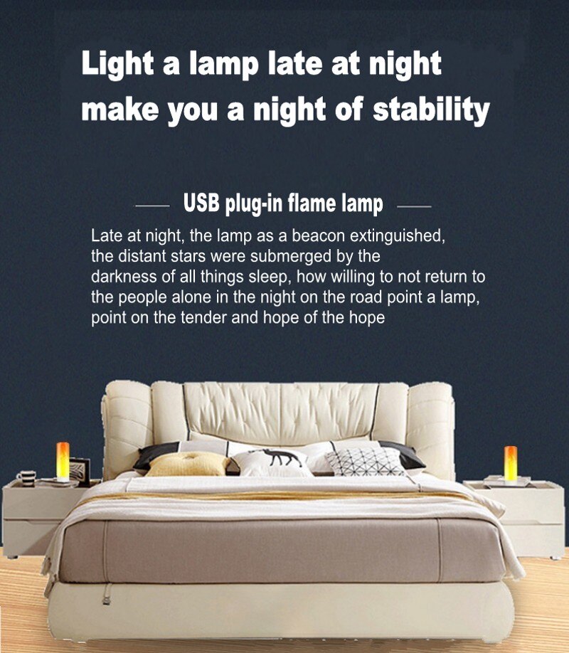 Night Light USB Plug Flame Lamp