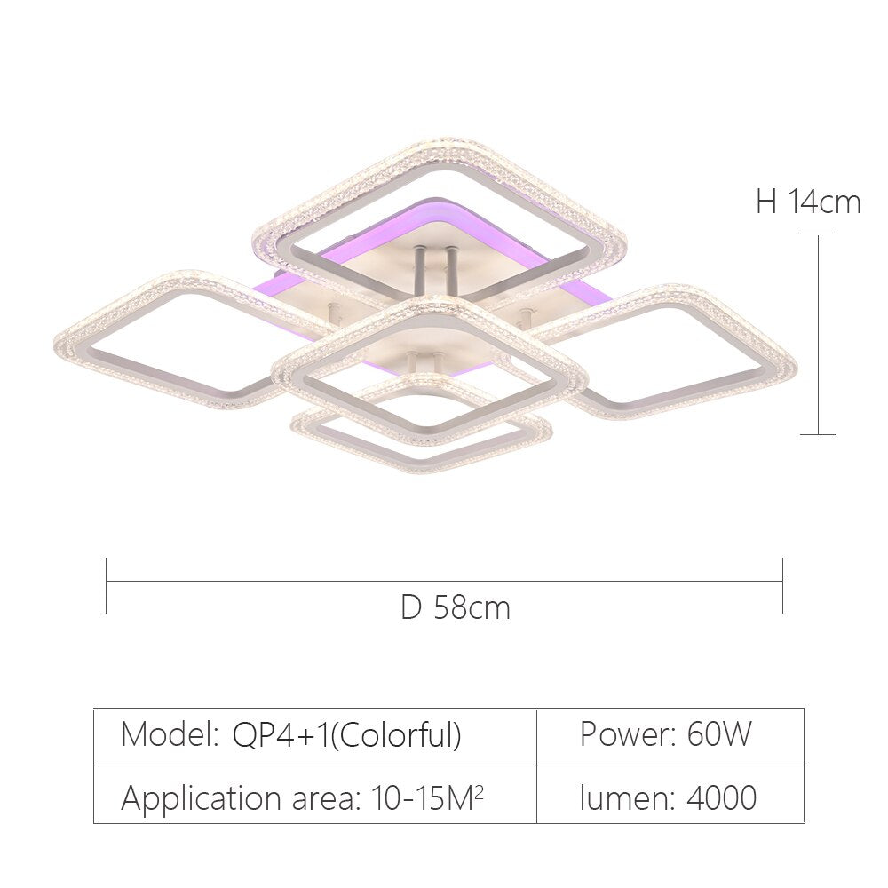 modern led chandelier with remote control acrylic