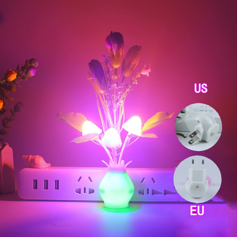 Rose Colorful LED Lilac Night Light Lamp