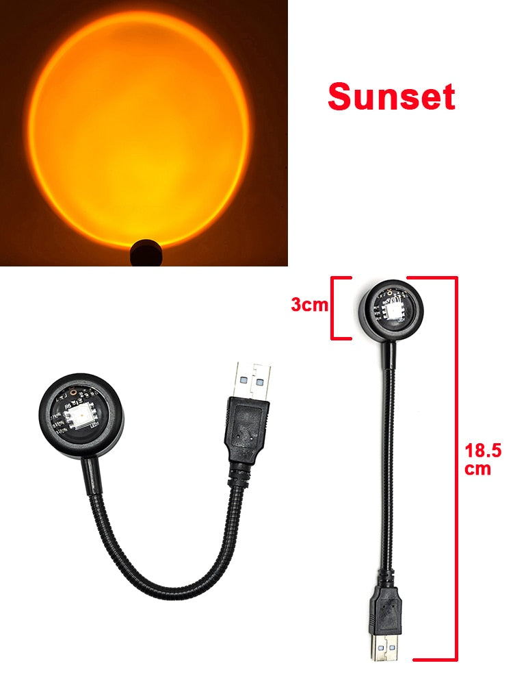 USB Sunset Lamp Sunset Projector Mood Light