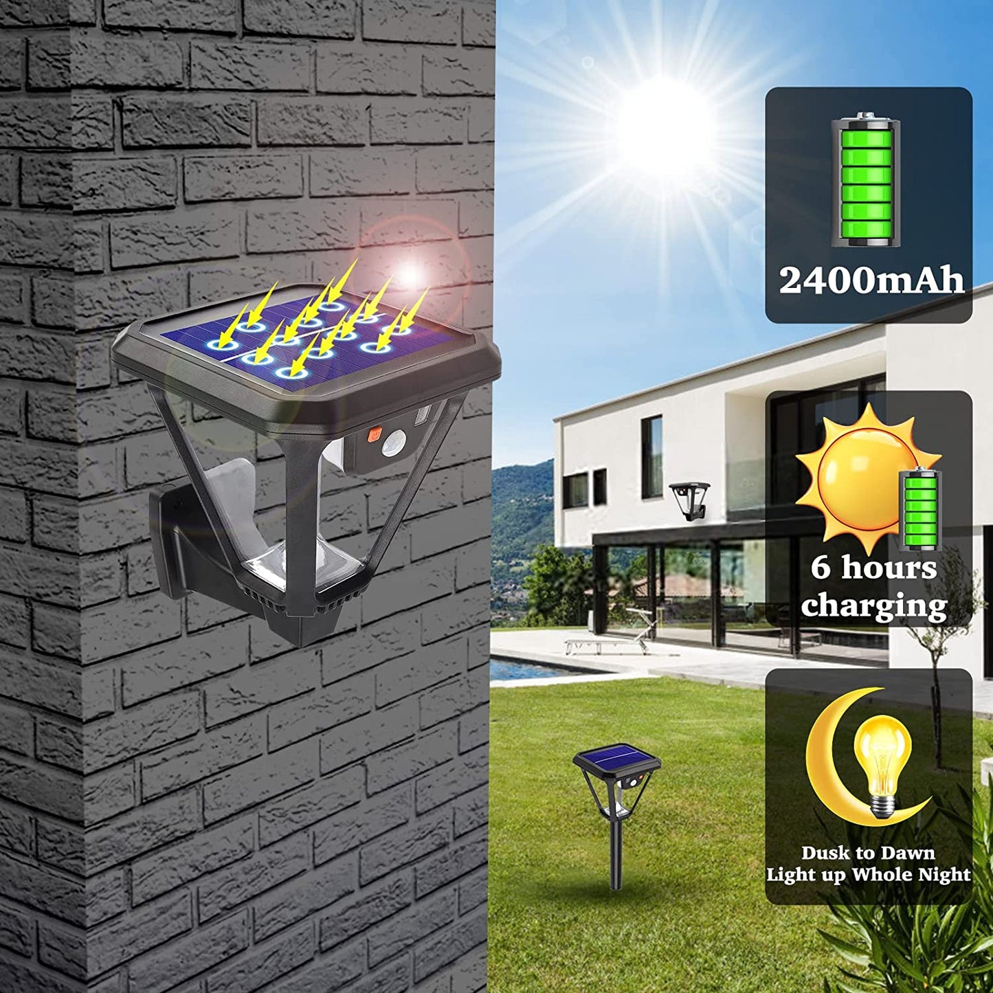 Solar Motion Sensor Lights Waterproof