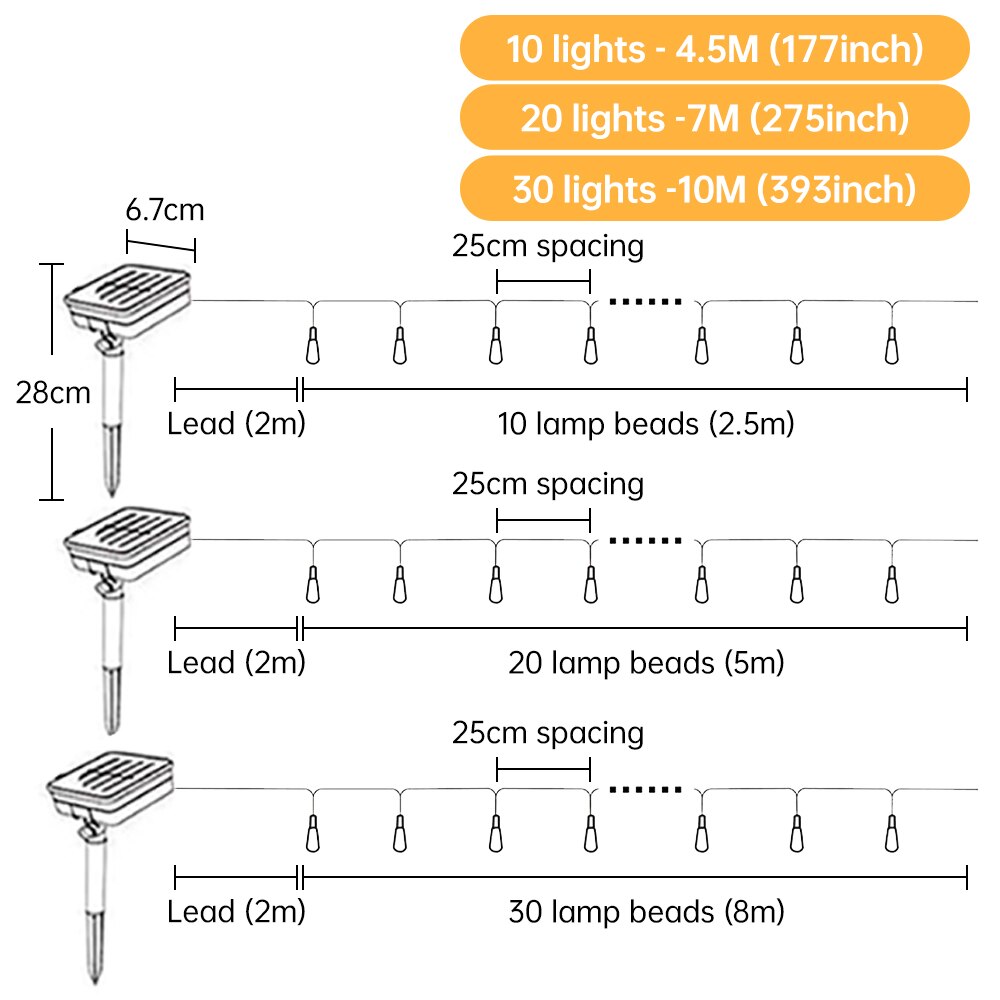 LED Solar String Lights Waterproof