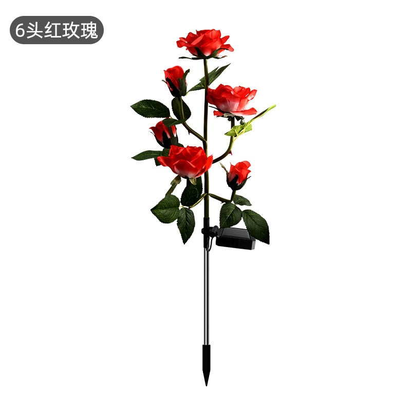 LED Solar Simulation Rose Flower