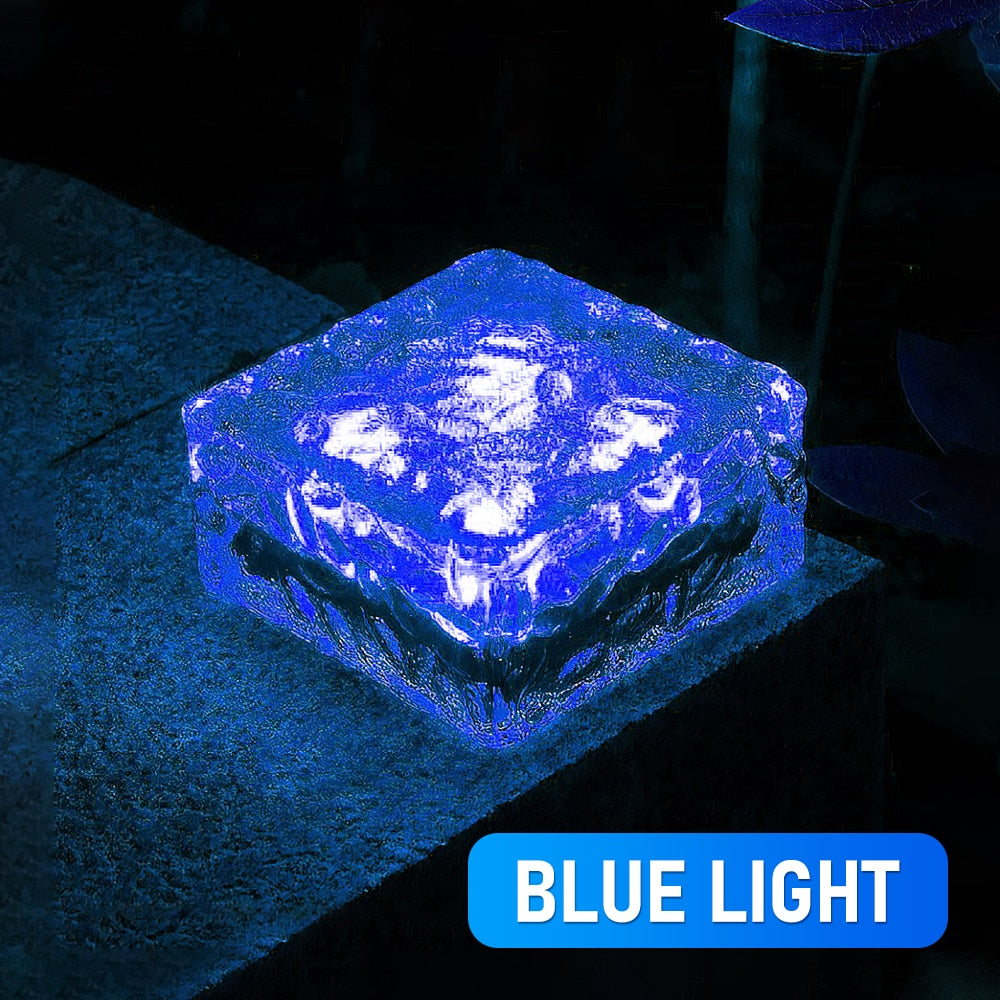 Solar Led Ice Cube Brick Lights Outdoor