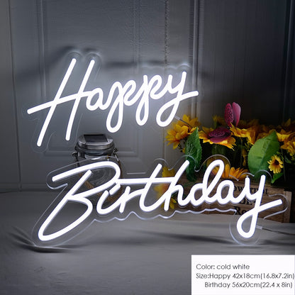 Led Neon Lights Happy Birthday Sign