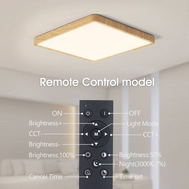 Smart LED Ceiling lamp Wood Grain