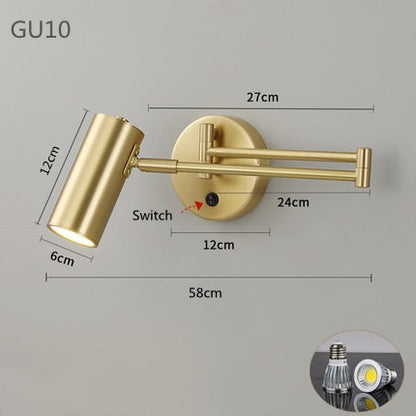 Adjustable Swing Long Arm LED Wall Lamps