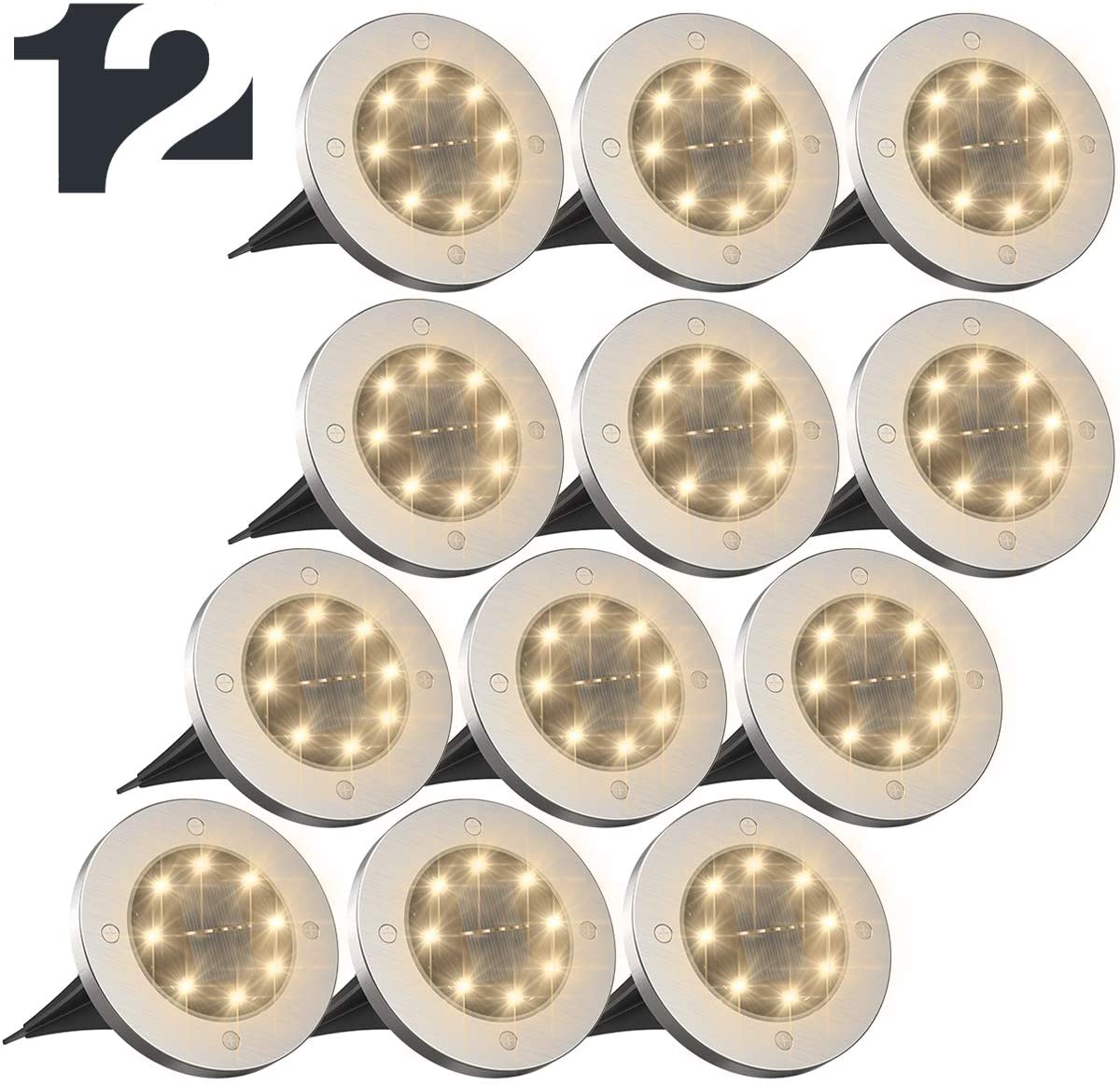 LED Solar Powered Disk Lights Outdoor