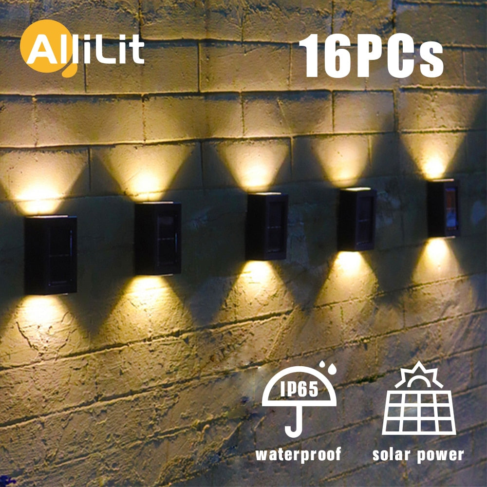 Smart Solar LED Outdoor Garden Decor Lamps for Balcony yard Street Wall light