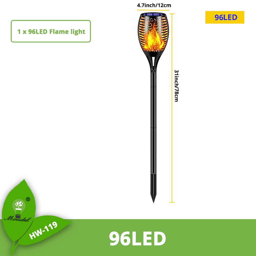 LED Solar Flame Light Flickering Torch