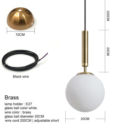 Modern Pendant Lamp Luxurious Gold Glass Ball