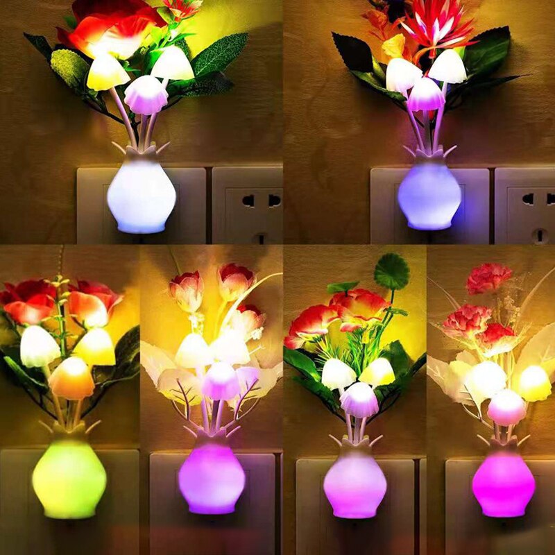 Rose Colorful LED Lilac Night Light Lamp