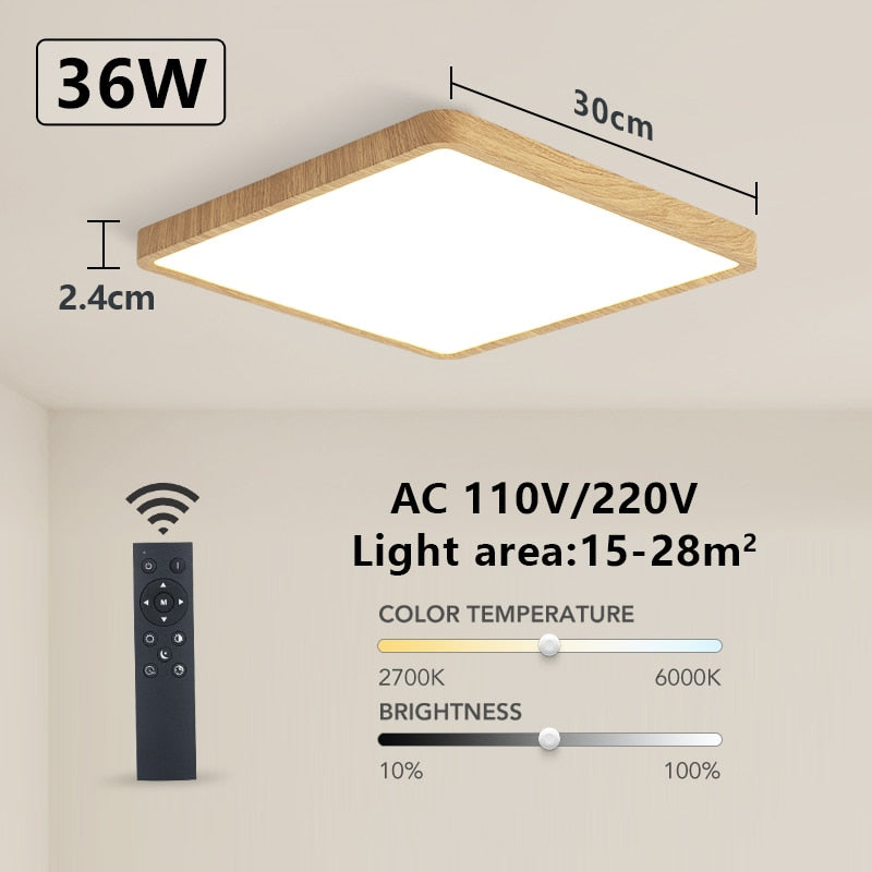 Smart LED Ceiling lamp Wood Grain