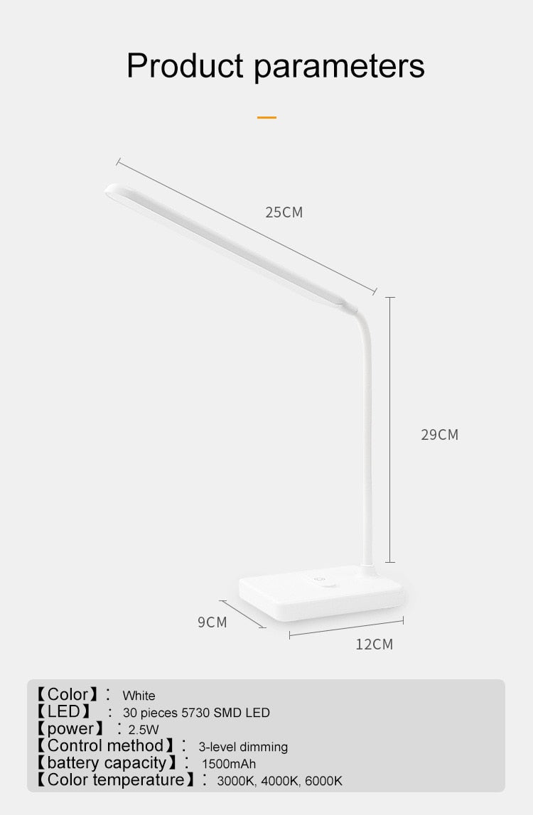 Rechargeable LED Foldable Desk Lamp