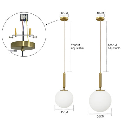 Modern Pendant Lamp Luxurious Gold Glass Ball