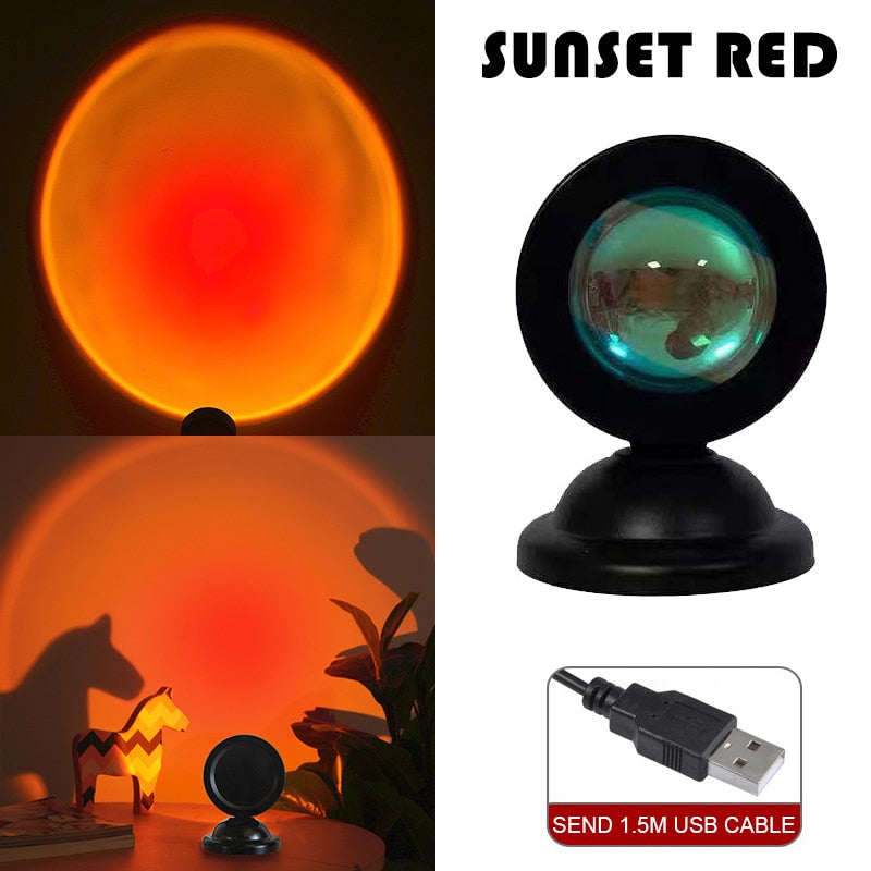 RGB Sunset Lamp Sunset Projection Lamp