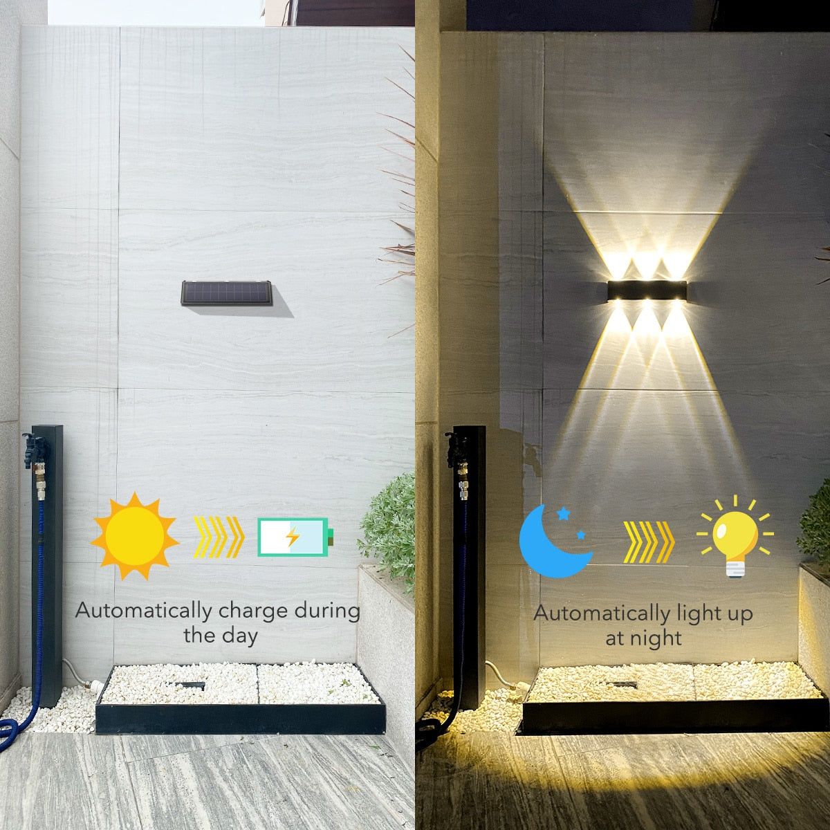 Outdoor Solar Lights External Sconce