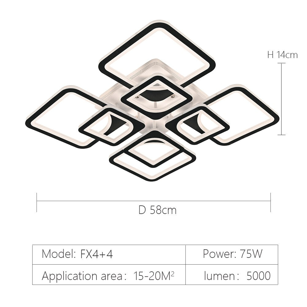 modern led chandelier with remote control acrylic