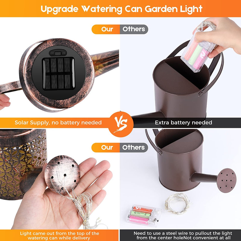 Solar Watering Can Light Hanging Lantern