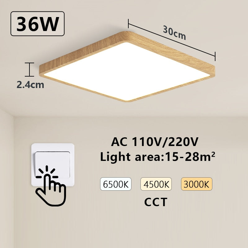 Smart LED Ceiling lamp Wood Grain