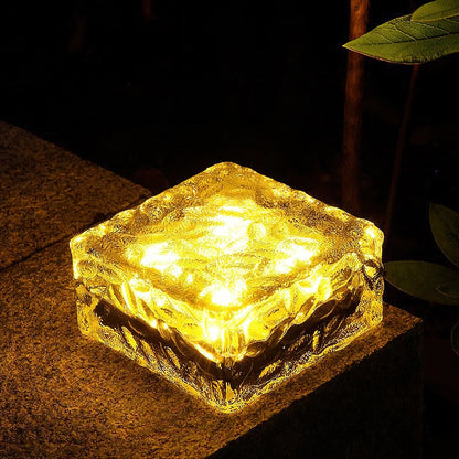 Solar Led Ice Cube Brick Lights Outdoor