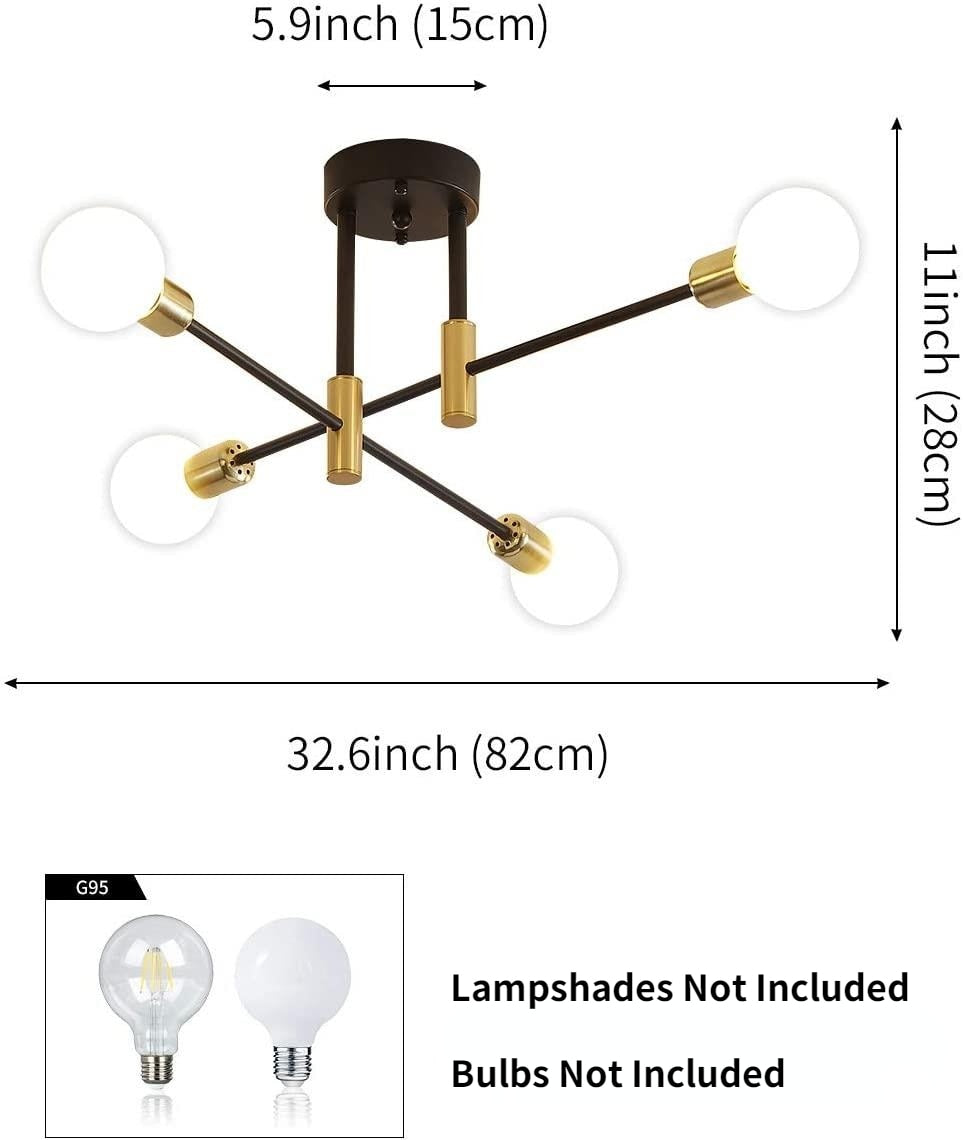 Chandelier Nordic Semi Ceiling Lamp