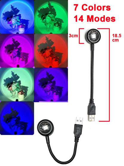 USB Sunset Lamp Sunset Projector Mood Light