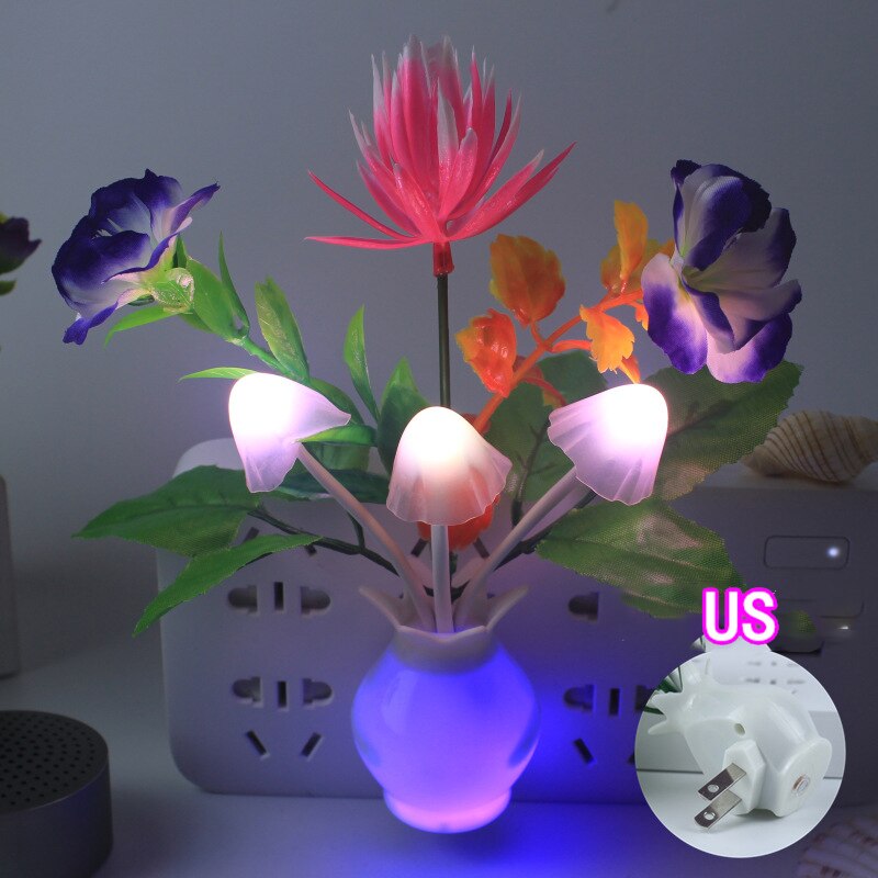 Rose Colorful LED Lilac Night Light Lamp